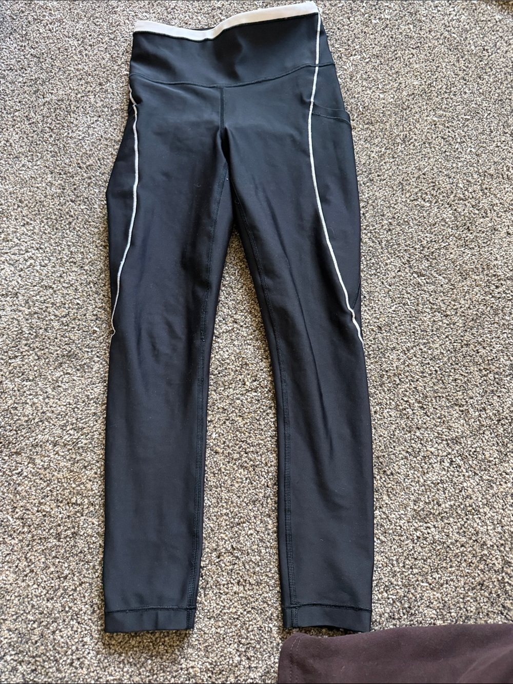 Athleta womens’s Black Leggings with White Piping